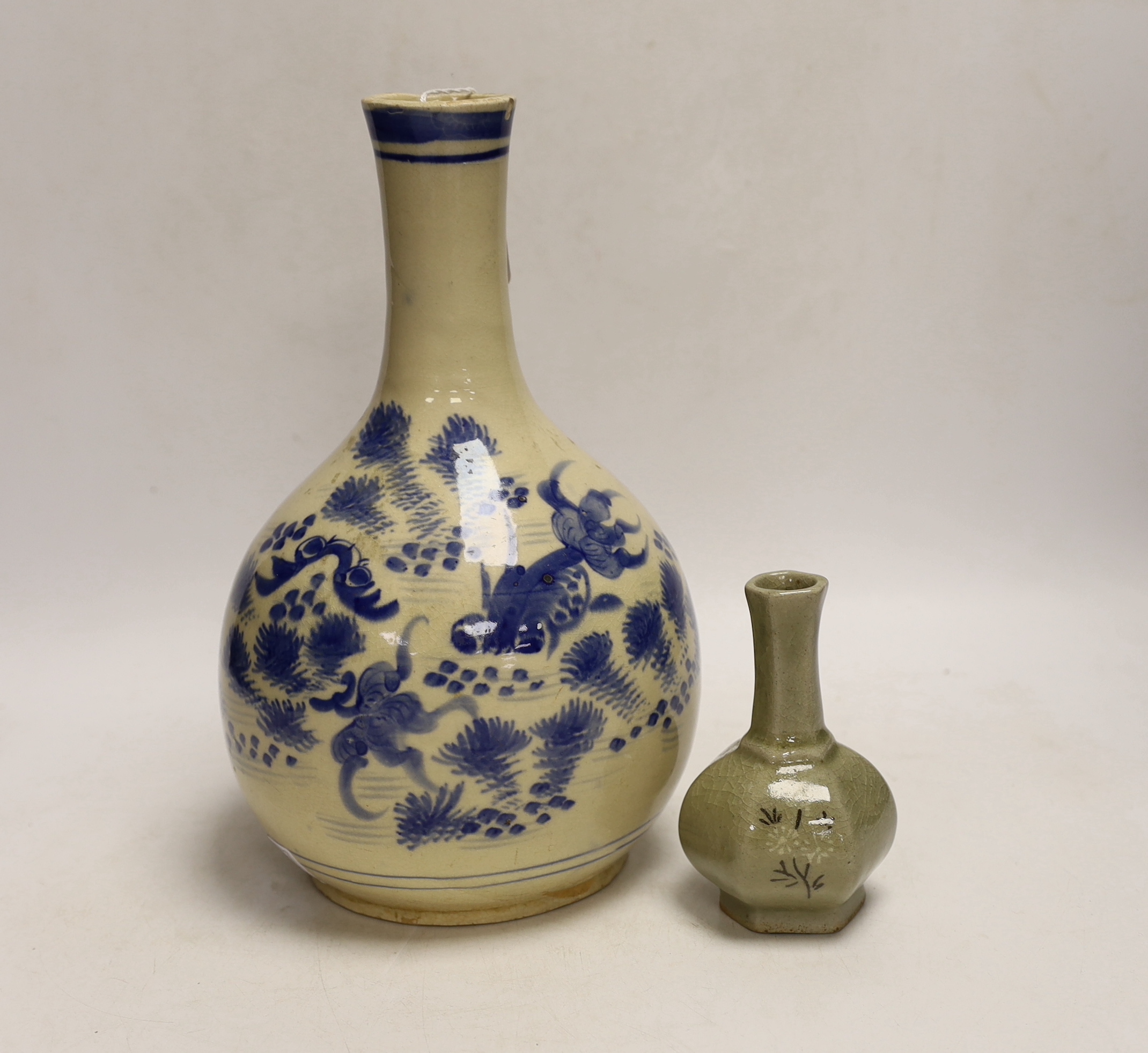 Two Korean or Chinese bottles, tallest 27cm